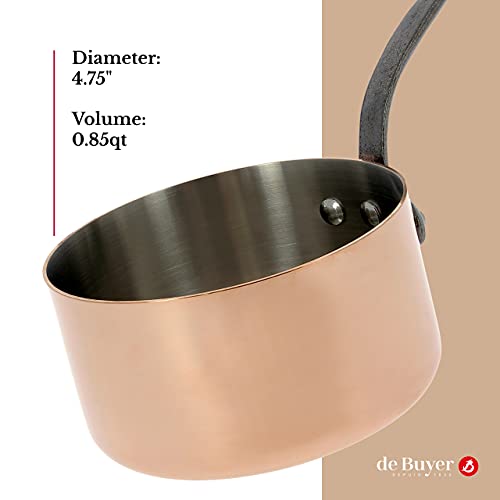 Casseruola, 12 Cm / 0,8 L, Rame-Acciaio Inossidabile, "Inocuivre" - De - 5