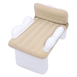 Asixxsix Kleinkind-Flugzeugbett, Aufblasbares Flugzeugbett für Kleinkinder, Flugzeugsitzverlängerung für Kinder, Aufblasbare Luftmatratze, Tragbares Baby-Reisebett mit Schnell (Beige)