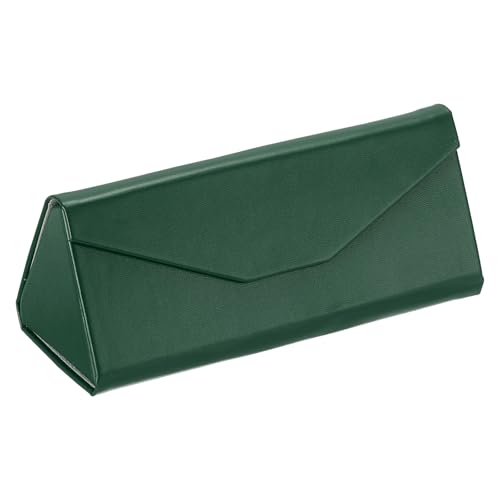 Image of PATIKIL Foldable Glasses Case, Triangle Magnetic Sunglasses Organizer Case PU Leather Hard Eyeglass Case (1 Pcs)