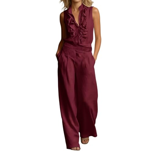 Survêtement 2 pièces femme tenue d'intérieur loungewear fluide à pantalon large