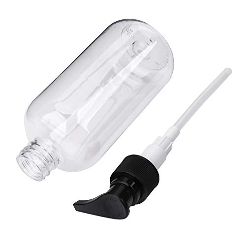 Bekith 16 Pack Empty Lotion Bottles with Black and White Pumps, 8oz Plastic Clear Round Bottles Containers for Creams, Hand Soap, Body Wash4