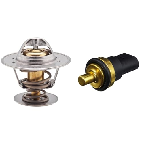 HELLA 8MT 354 775-311 Thermostat, coolant - Opening Temperature: 87°C + 6PT 009 309-331 Sensor, coolant temperature - 12V - 2-pin connector - Plugged - with seal - with retaining ring
