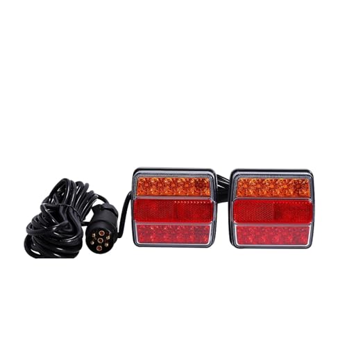 HONGYISM Juego Pilotos Traseros Juego Luces Traseras LED Para Remolque, 12 V Enchufe 7 Pines, Material Duradero Fácil Instalar Mejora Visibilidad Y Matrícula