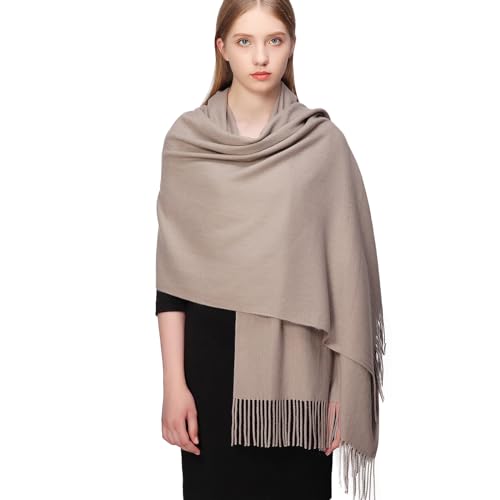Écharpe pashmina cachemire RIIQIICHY jaune idée cadeau femme élégant avec motif ondulé