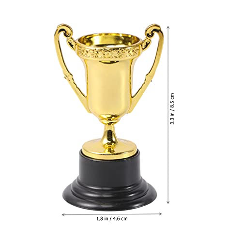 Toyvian 10Pieces Mini Troféus Plastic Gold Award Trophy Trophy Trophy de Futebol para Crianças Recom