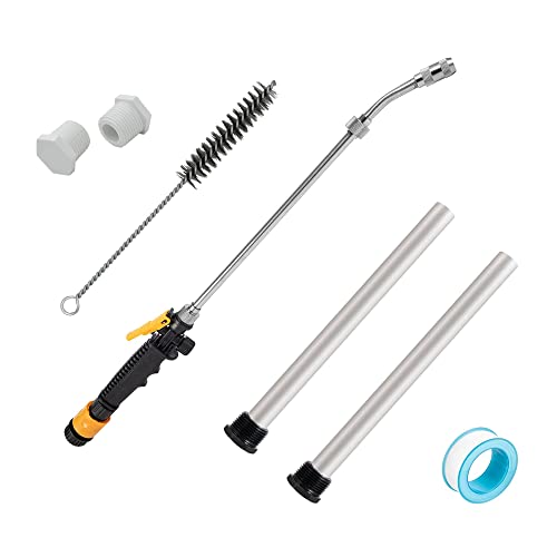 RV Water Heater Anode Hot Water Heater Flush Wand and Stainless Steel Brush Kit for Cleaning Sediment-9.26L x 3/4 NPT Thread Magnesium Rod for Suburban and Mor-Flo Camper Water Tank Rinser