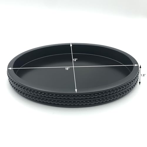Carah & Cossh HF-2311AB Oval Wooden Tray, Modern Decorative Tray 16''X12'' thumb #2