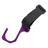JicSuXi 車のステアリングホイールフッククリエイティブアルミ合金調節可能なクイックリリースフックユニバーサル自動車ぶら下げアクセサリー, 紫