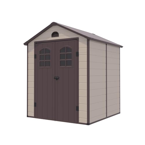 Gardiun Caseta de Resina Alessia A 3,57 m² 188x190x225 cm con Suelo y Ventanas Beige