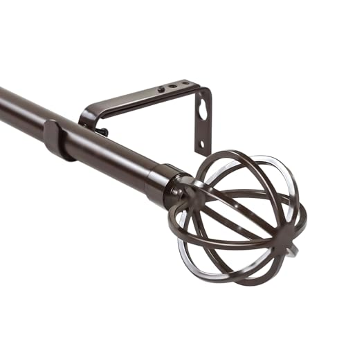 Urbanest Steel Cage Ball Window Drapery Curtain Rod Set (Bronze 48