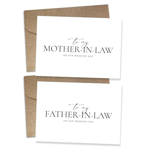 Conjunto de 2 cartões de dia de casamento dos pais em lei, presentes dos pais em lei da noiva/noivo, para meu sogro no dia do nosso casamento, para minha sogra no dia do nosso casamento. (Pai/sogra