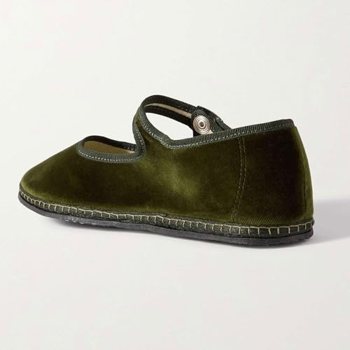 Velvet Ballet Flats for Women with Buckle Strap Comfortable Suede Closed Toe Slip On Mary Jane Flats Casual Comfortable Ballerina Shoes3