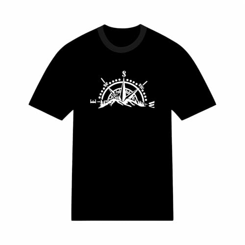 T-shirt aventure boussole montagne en coton idéal pour le voyage