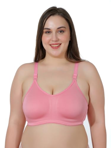 Image of MAROON Cotton Satin Blend Seamless Non Padded Non-Wired Full Coverage Women Minimizer Bra