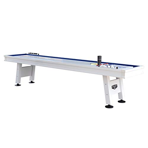 Hathaway Crestline 12-Ft Indoor/Outdoor Shuffleboard Table, Great for Patio, Decks and Family Game Rooms - Designed to Withstand The Elements, White - Thumbnail 2