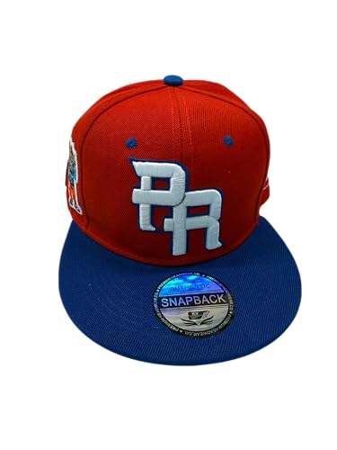 Puerto Rico PR Embroidered Snapback – Red/Blue Flatbill with Sapo Concho Patch – NuevaYol