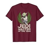 Star Wars Yoda Jedi Master of The Year Camiseta, Hombre, Granate, XXL