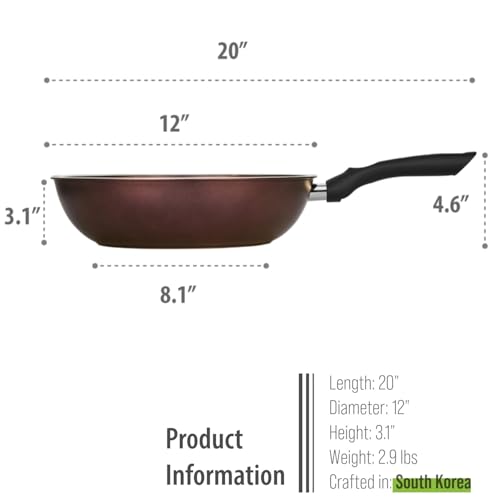 Image of TeChef - Art Pan 12 inch Wok /Stir-Fry Pan, Coated 5 Times with Teflon Select Non-Stick Coating (PFOA Free) - 12 in (30cm)