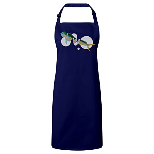 Tablier poisson citron collage surréaliste pour cuisine et barbecue chic