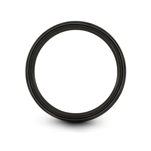 Tungsten Wedding Band Ring 8mm 6mm 4mm for Men Women 18k Yellow Gold Plated Flat Cut Black Grey Brushed Polished2