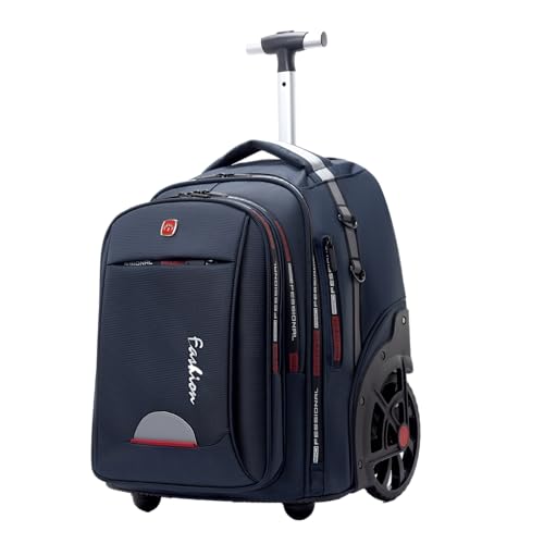 Image of Rolling Backpack for Adults, 22 Inch Backpack with Wheels for Business, College Student and Travel Commuter, Waterproof Wheeled Backpack (blue)