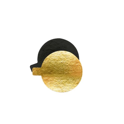 SCRAP COOKING ScrapCooking 5212 10 Individual Round Cake Stands - Diameter 8 cm - Reversible Gold & Black Cardboard - Reusable - Small Discs for Pastry Insoles - Made in France