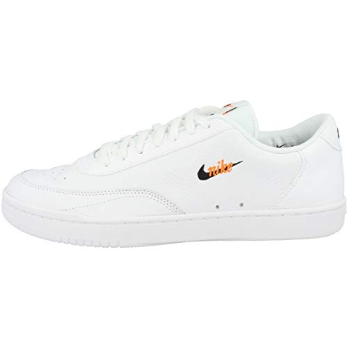 Nike Court Vintage Premium, Scarpe da Tennis Uomo, Bianco Bianco Arancione Nero, 44 EU