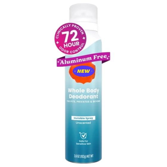 Luume Whole Body Deodorant for Women, Spray, 72 Hour Odor Control, Aluminum Free, Unscented, 3.6oz (pack of 1)