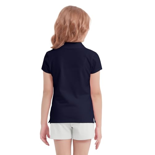 Image of 4 Pack Cotton Girls Polo Shirt Slim Fit for School Uniform Kids Youth Tops