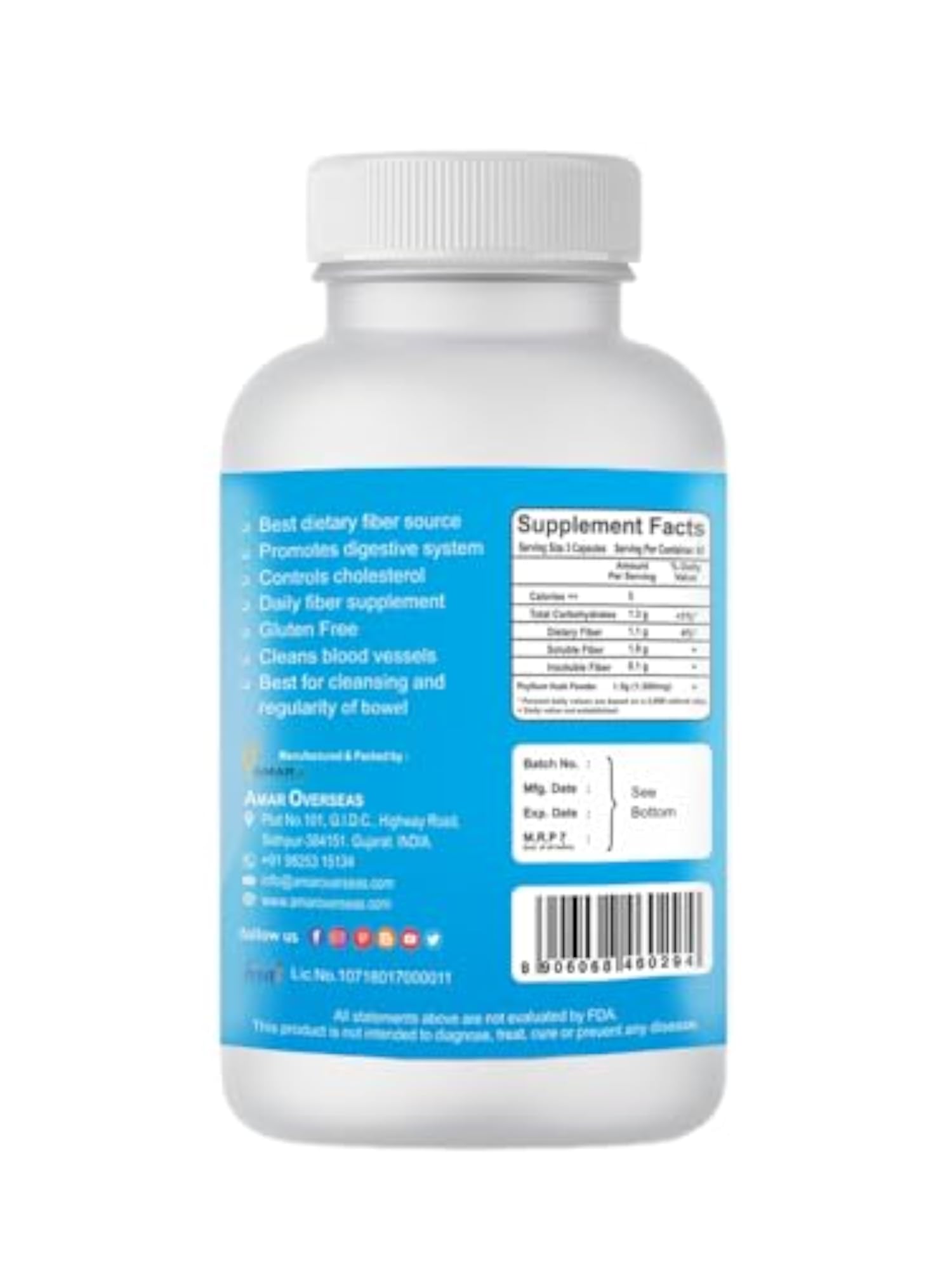 SUPERMUCIL Psyllium Capsules, 360 Capsules Pack
