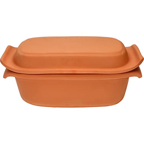 Tonbräter 2.5L - Kochgeschirr aus Ton, Bräter aus Ton, Tontopf aus Keramik