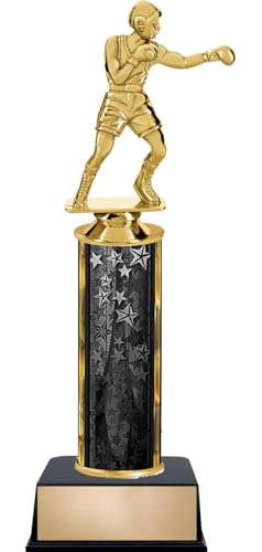 Crown Awards Customizable 11" Boxing Male Black Star Trophy Award, Engrave Now