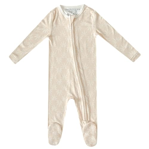 Image of Copper Pearl Baby Zip-Up Footie Pajamas - Soft Stretchy Sleep and Play Footies for Boys and Girls