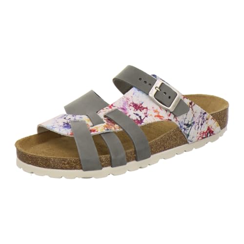 Image of AFS-Schuhe Women's Mules Made of Genuine Leather, High-Quality Slippers for Women, Made in Germany, Grey Paint, 4 UK