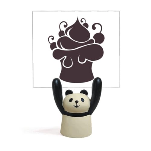 Porte-mémo noir panda pince-notes de bureau avec motif fruits et glace
