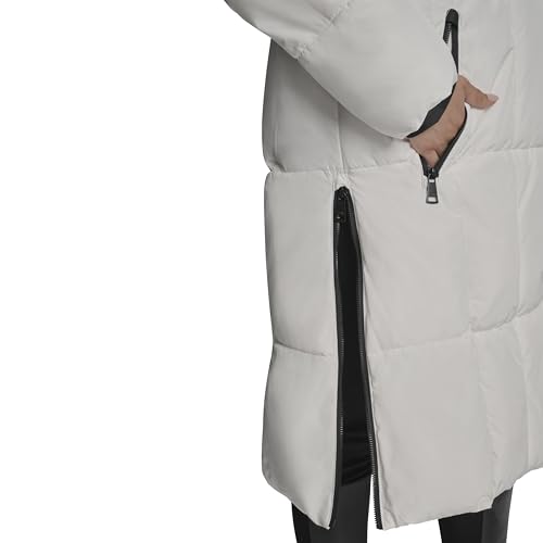 Image of DKNY Women's Hooded Long Down Alternative Puffer Jacket, Black, Large