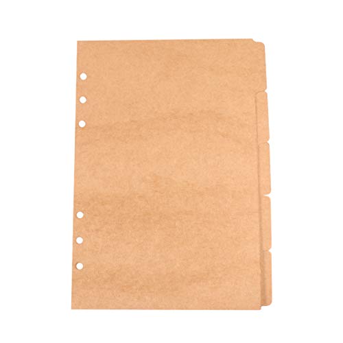 NUOBESTY A5 divisórias página, índice Kraft aba de página, 4 conjuntos/20 peças organizador de class