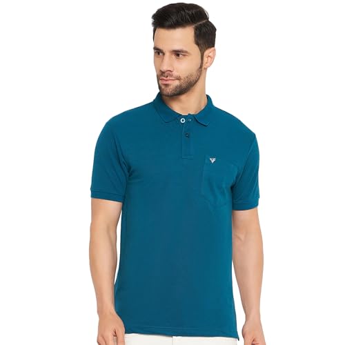 Image of NEVA Men's Regular Fit Half Sleeve Polo Neck T-Shirt with Chest Pocket