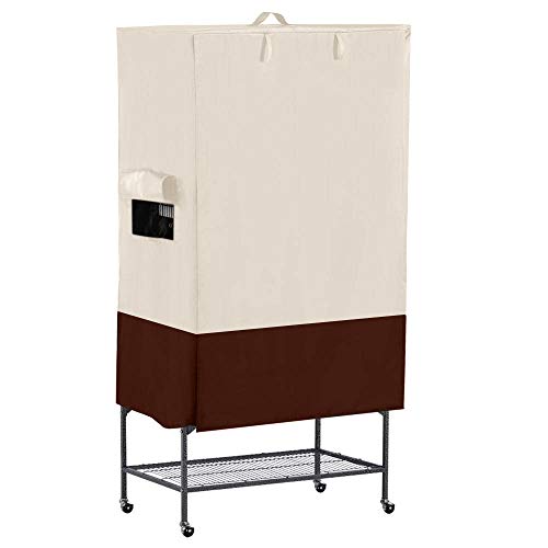 Chengsan - Funda para jaula de pájaros (tamaño grande, con ventana de malla y bolsillo de almacenamiento, ligera, transpirable y lavable (beige + marrón)