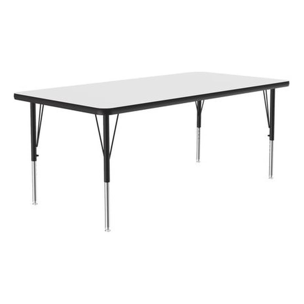 Photo 1 of **it's broken at the tip**Correll 30"x60" Rectangular, Classroom Dry Erase/Markerboard Top, Activity Table, Adjustable Height, White Durable High Pressure Laminate, School Furniture