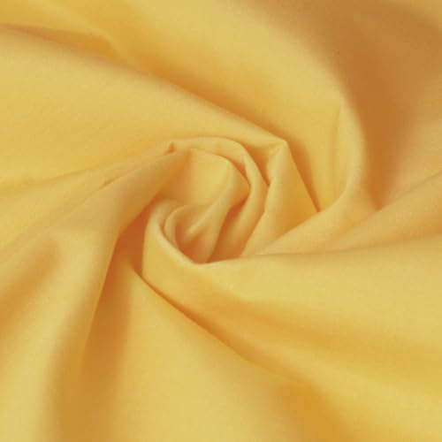 JOSNAAN Cotton Polyester Fabric by The Yard 57 Wide Broadcloth Soft Lightweight & Breathable Material for Lining Sewing DIY(Yellow 1 Yard)