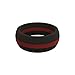 QALO Men's Rubber Silicone Ring, Classic Thin Line Rubber Wedding Band, Breathable, Durable Rubber Wedding Ring for Men, 8.5mm Wide 2.5mm Thick, Red, Size 9