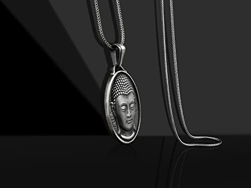 Collar Ovalado con Cabeza de Buda Personalizable para Hombres