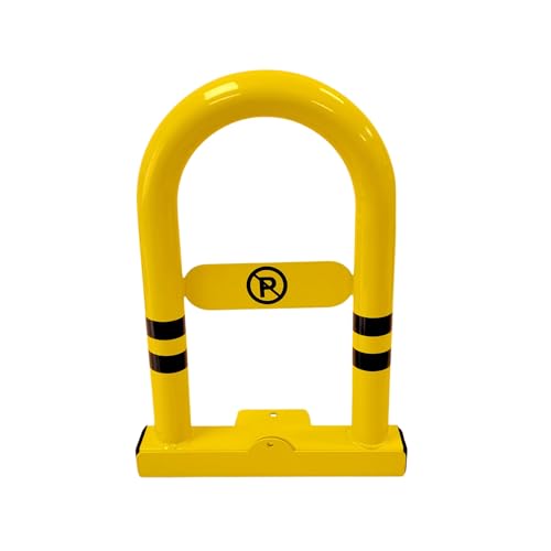 PARKING FACIL | Valla de Parking/Cepo Guardaplazas Modelo ULISES | Bloqueo Manual con Candado | Color Amarillo | Incluye Tornillería y Candado | 1 Unidad