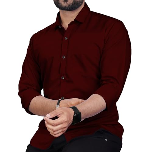 Image of Univibe Men's Slim Fit Full Sleeve Spread Collar Cotton Blend Shirt for Men and Boys