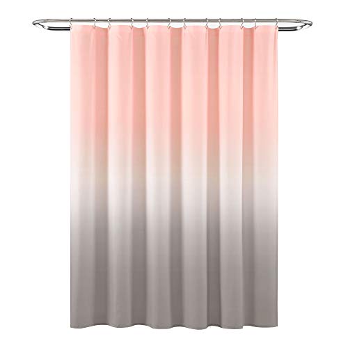 Lush Decor Umbre Fiesta Shower Curtain, 72" x 72", Blush and Gray, 72" W x 72" L (Pack of 1), W 72" x L 72" (1 Panels) - Image 2