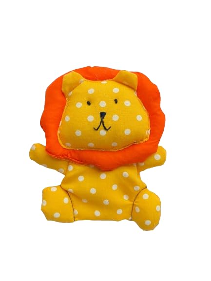 Image of Mumkin Lion Soft Toy New Born Baby Essentials 0-6 months, Ajwain Potli for Baby Cold and Cough Relief Products | Organic Cotton Toys for Babies Handmade Gifts, 1 Year Old Baby Girl Birthday Gift (Lion - Multicolor)