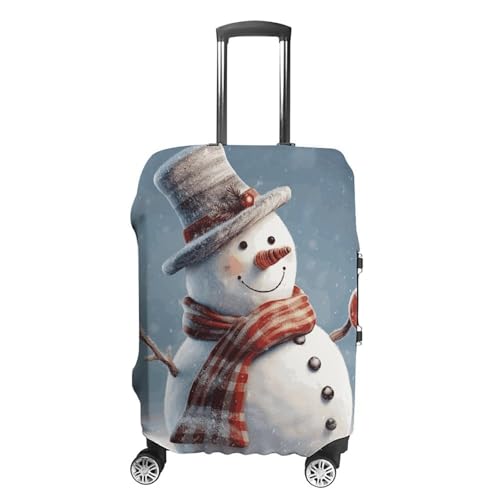 Funny Christmas Snowman Luggage Covers Tsa Approved Suitcase Cover Elastic Washable Luggage Sleeve Carry on Cover Protector Anti-Scratch Suitcase Protector Fits 19-30 Inch Case(M)