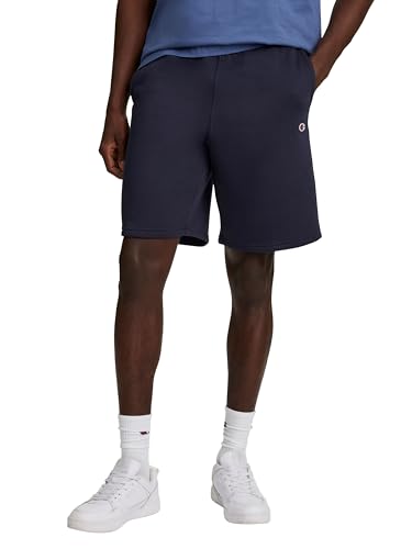 Champion Men's Fleece Shorts, 10-Inch Inseam, Standard Fit, Midweight, Deep Navy, X-Large