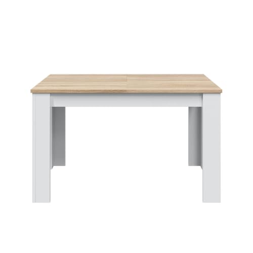 Miniatura 4 de Habitdesign Mesa De Comedor Extensible, Mesa Salón O Cocina, Acabado En Color Blanco Artik Y Roble Canadian, Modelo Kendra, Medidas: 140-190 Cm Largo X 90 Cm Ancho X 78 Cm Alto